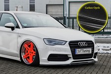 Spoilerschwert Frontspoiler ABS für Audi A3 8V Limousine S Line ABE Carbon Optik