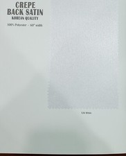Crepe Back Satin Bridal Fabric Drapery Soft 60" Inches By the Yard Crepeback