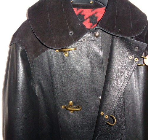 Abrigo de bombero de cuero Runway Coach 2014 colección otoño blusa para mujer ¡Excelente estado! - Imagen 8 de 24