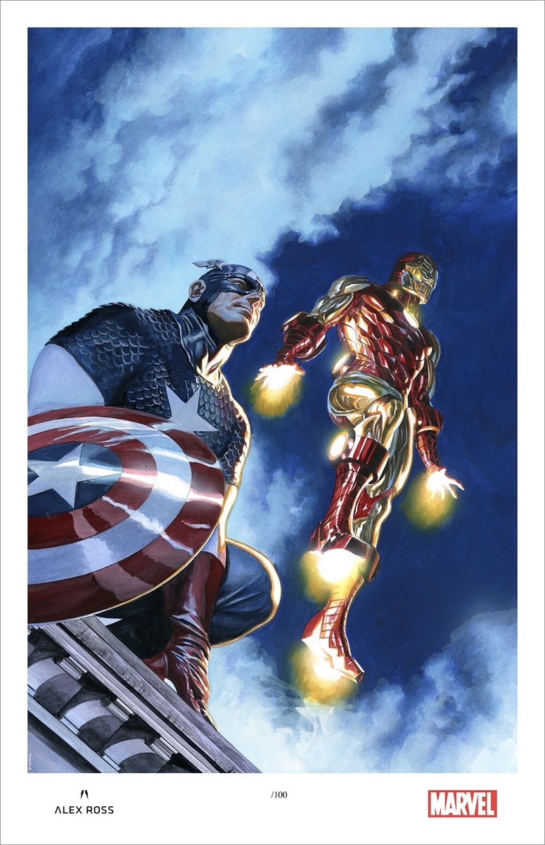 Alex Ross Protectors Captain Iron Man SDCC 2023 Paper Lt Ed of 25