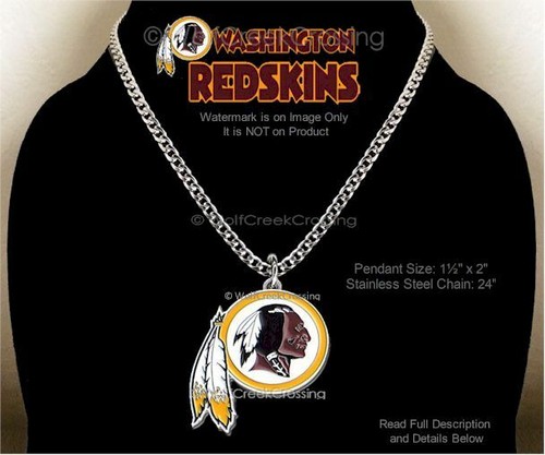 LARGE WASHINGTON REDSKINS NECKLACE STAINLESS STEEL CHAIN FOOTBALL NFL FREE SHIP' - Picture 13 of 13