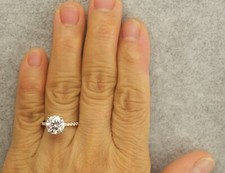 3Ct Round Cut Simulated Diamond Four Prong Solitaire Ring 18K White Gold Plated