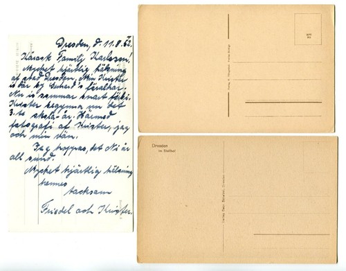 Postcard H57 Dresden Dampfshifflandeplatz Im Stallhof Germany (3 pcs) Ship Birdg - Picture 2 of 2