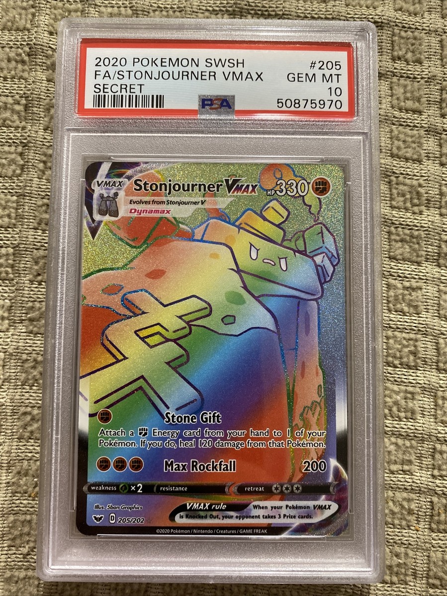 STONJOURNER VMAX 2020 Pokemon SWSH 205 Secret FA PSA 10 GEM MINT