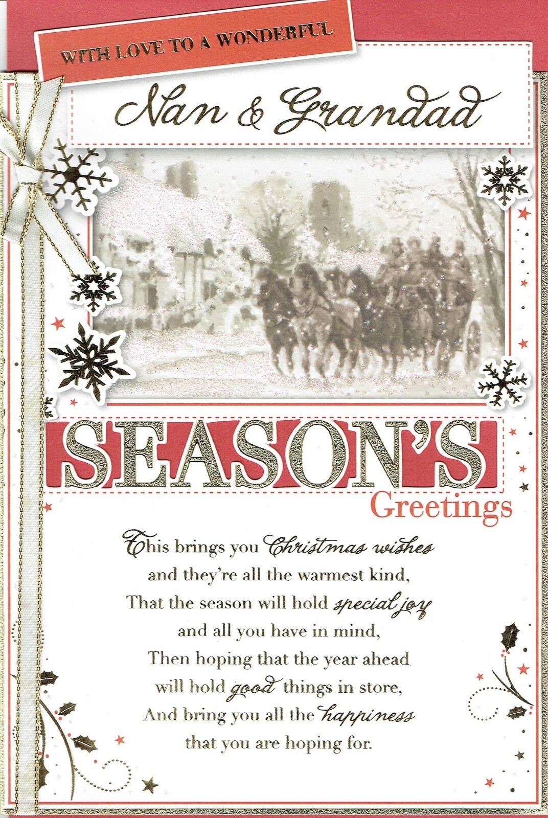 NAN AND GRANDAD CHRISTMAS CARD  Quality Design With Lovely Words