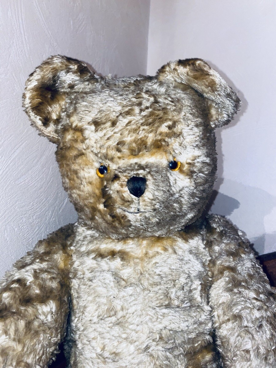 廃番希少‼️✨美品✨Vintage Teddy Bear 23” BIG Antique Teddy Bear + Miniature Vintage Blonde Made In