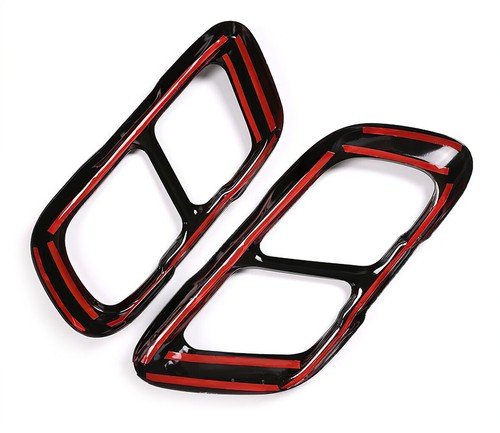 For BMW X5 M50i X7 M60i G05 G07 2019+ Black Exhaust Pipe Tip frame Cover Trim 2X - Picture 10 of 10