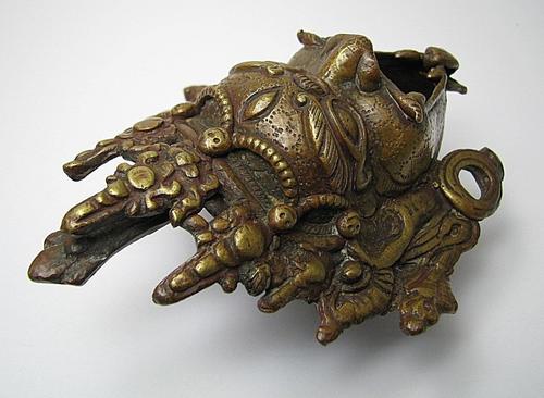 ASIAN ANTIQUE BRASS CENSER INCENSE BURNER BRASS FIGURINE Asia ca1900s Excel Rare - Picture 7 of 12