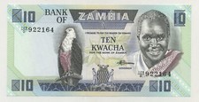 Zambia 10 Kwacha ND 1980-88 Pick 26.e UNC Uncirculated Banknote