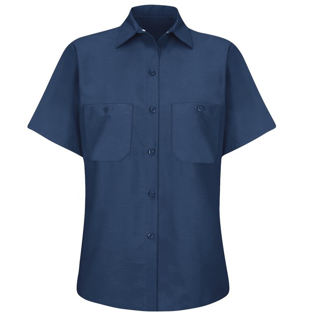 Red Kap Women's Short Sleeve Industrial Work Shirt, Navy eBay