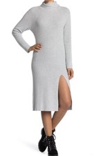 ABOUND Ribbed Mock Neck Midi Dress In gray women size Large