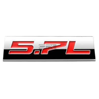 BUMPER STICKER METAL EMBLEM DECAL TRIM BADGE POLISHED CHROME RED 5.7L 5.7 L