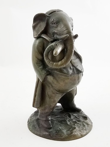 Vintage Solid Bronze Elephant Match Holder - Picture 4 of 9