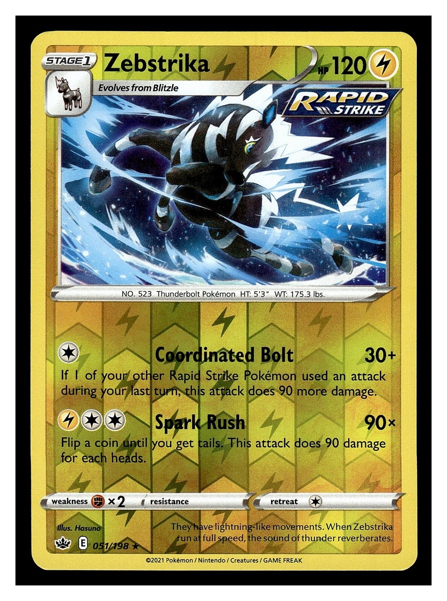 Pokemon Chilling Reign ZEBSTRIKA 051/198 Reverse Holo | eBay