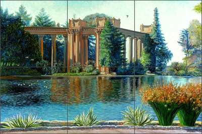 Ceramic Tile Mural Backsplash Kuczer San Francisco Landmark Landscape Art OKA006