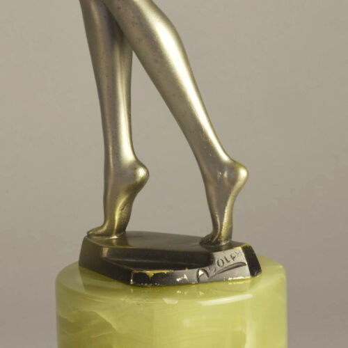 'Dama Art Deco' Art Deco bronce por Josef Adolf - Imagen 9 de 11
