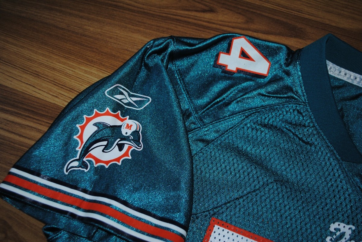 VTG MIAMI DOLPHINS BLUE NFL ZACH THOMAS FOOTBALL JERSEY YOUNG XL