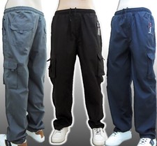 Herren Cargo Hose Schlupfhose Freizeithose Lange Sommerhose Leichter-Stoff 31879