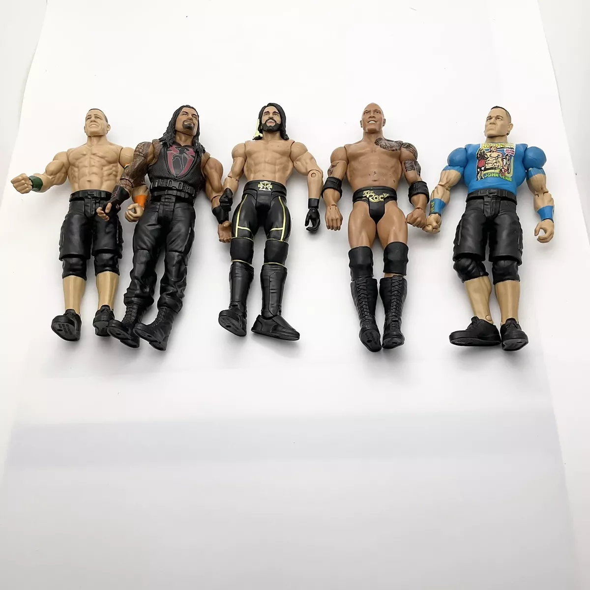 WWE 6 Wrestlemania Action Figures John Cena Seth Rollins The Rock
