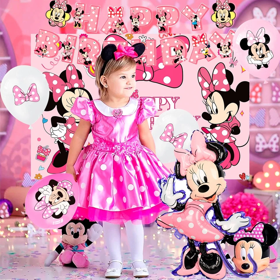 Minnie Mouse Kindergeburtstag Deko Minnie Maus Mädchen Deko Party Set Ballon - Bild 3 von 4