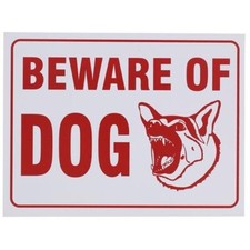 9" x 12" Beware of Dog Warning Sign Novelty Fence Post Plastic Land Yard