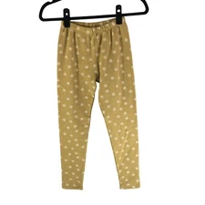 Rylee + Cru Girls Knit Leggings Sunburst Polka Dot Mustard Yellow Gold 12-14Y