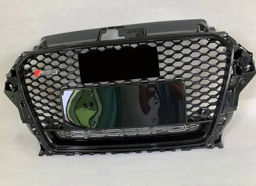 Parrilla de parachoques delantera negra Henycomb para Audi A3 2013 2016 S3 RS3 - Imagen 7 de 7