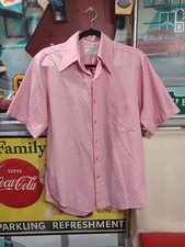True VTG Mid-century 60s 70s Pink Towncraft Penneys Short Sleeve Shirt 15.5 MCM