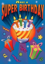 Designer Greetings Super Birthday Juvenile Birthday Card for Kids / Children