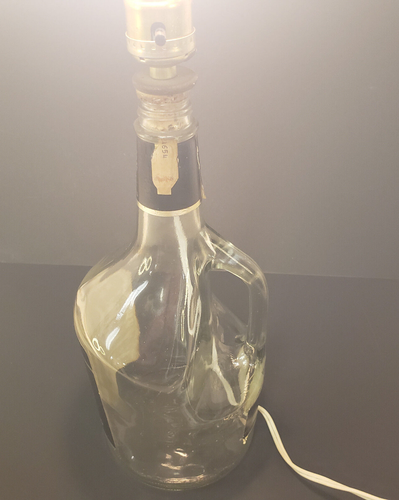 Vintage Black Velvet Wiskey Bottle Lamp (WORKS) - Picture 2 of 8
