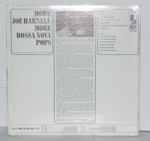 JOE HARNELL More Bossa Nova Pops LP Mono 1963 Kapp KL1325 EZ Lounge Vinyl - Picture 3 of 3