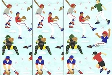 Mrs Grossman's Boy's Baseball Ball Bases Scrapbook Stickers 3 Sheets
