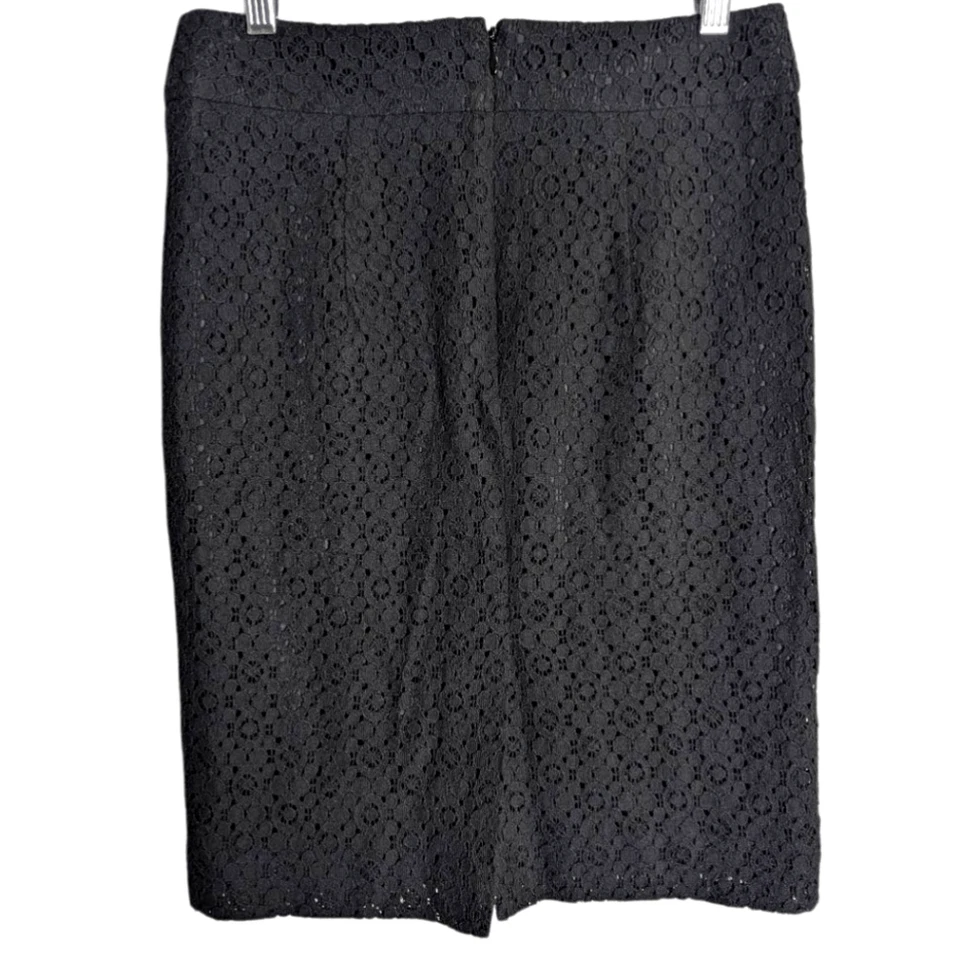 Banana Republic Black Lace Crochet Pencil Straight Skirt Knee Length Womens 2 - Imagem 2 de 4