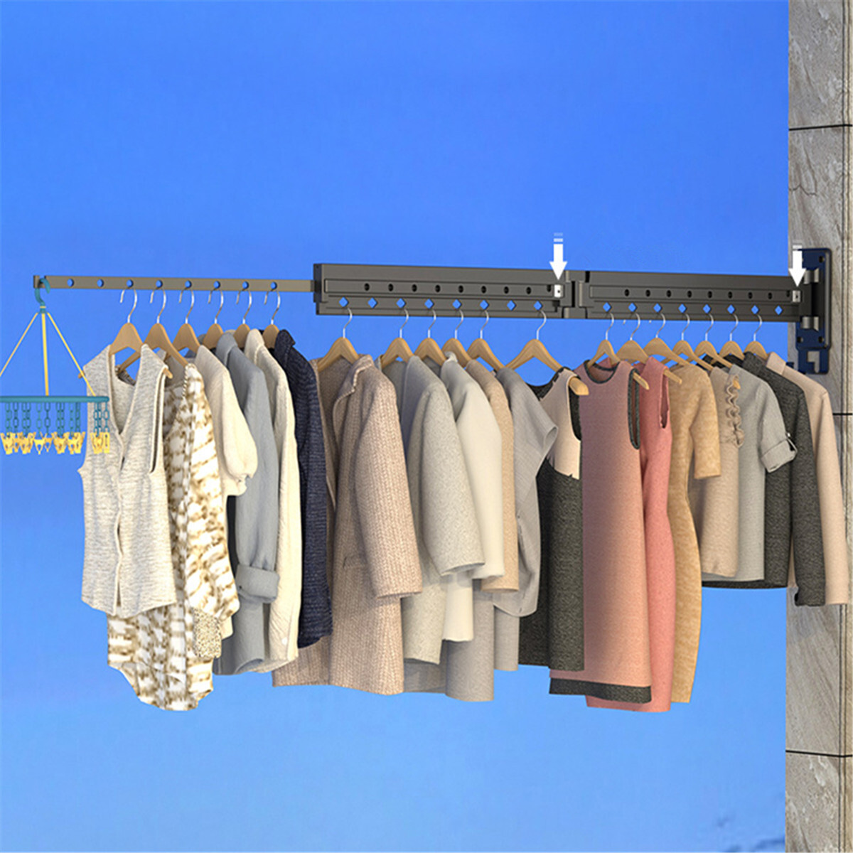 TriFold Clothes Drying Rack Wall Mounted Laundry Airer Drying Rack Collapsible eBay