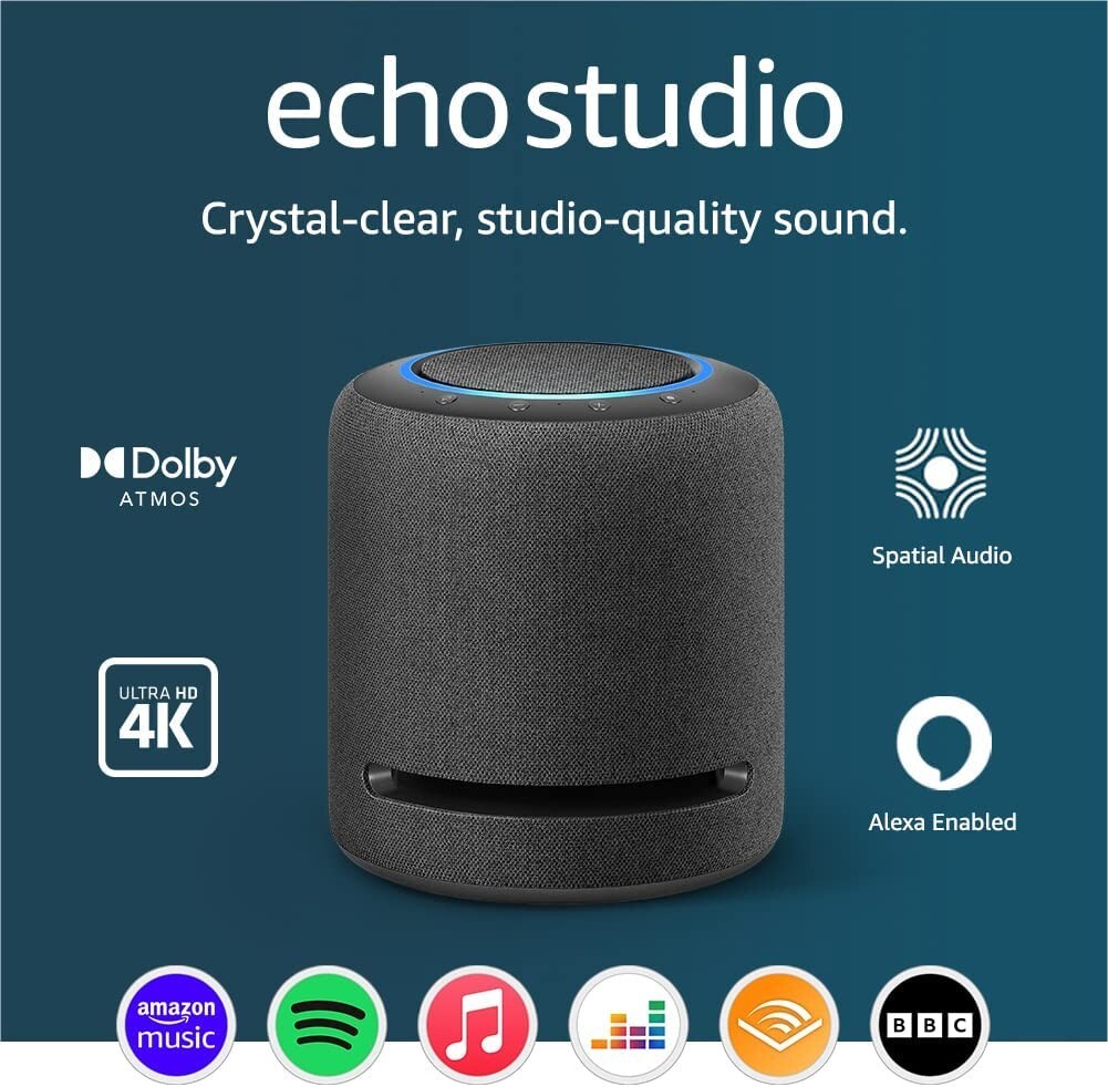 Amazon Echo Studio High-Fidelity Smart Speaker with 3D Audio and 