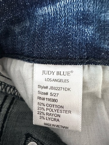 Judy Blue Jeans Damen 5/27 Raw Hem Skinny Fit CROPPED Distressed neuwertig - Bild 6 von 12