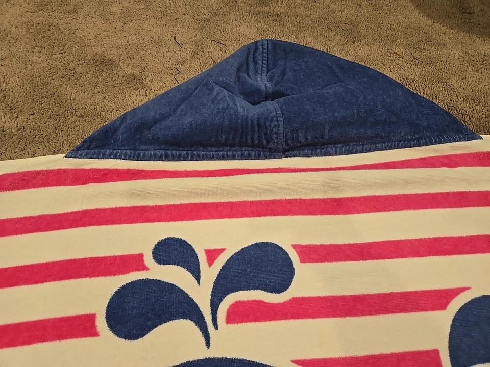 Kids Girls Pottery Barn Kids Pink & White Stripe W Blue Whale Toddler Hooded... - Image 3 of 4