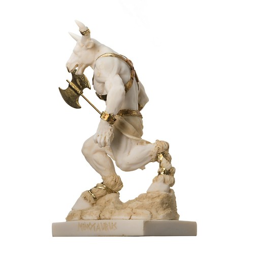 "Estatua de mitología griega de minotauro con laboratorios tono dorado alabastro de 8""" - Imagen 8 de 8