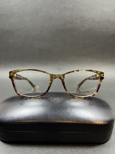 Coach HC 6065 5287 Confetti Light Brown Plastic Rectangle Eyeglasses 51-17-135 - Picture 1 of 8