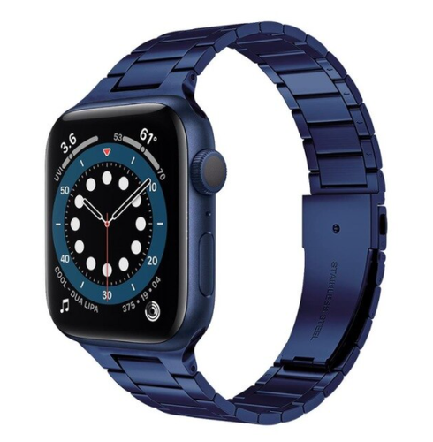 Cinturino Bracciale Maglie Apple Watch 42/44mm Acciaio Inossidabile Blu |  eBay