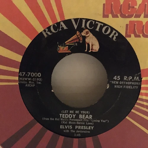 ELVIS  PRESLEY       7"  VINYL  SINGLE ,  TEDDY  BEAR  /  LOVING  YOU