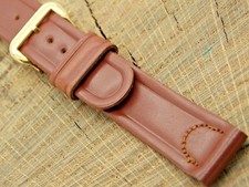 NOS Vintage 16mm Shell Cordovan w Gold Tone Buckle Unused Neet Mens Watch Band