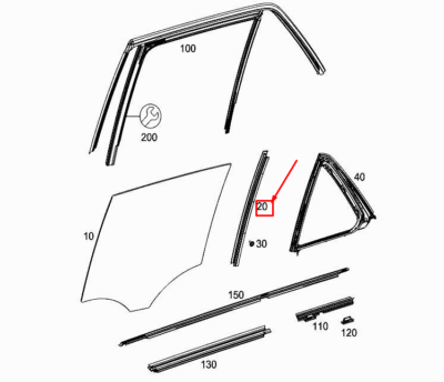 Mercedes-Benz Ml W166 2013 Right Rear Door Trim (molding) Rad6423 