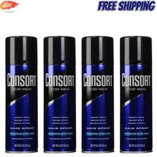 Consort Aerosol Hair Spray for Men Extra Hold, Unscented, 8.3 oz 4 Pack 