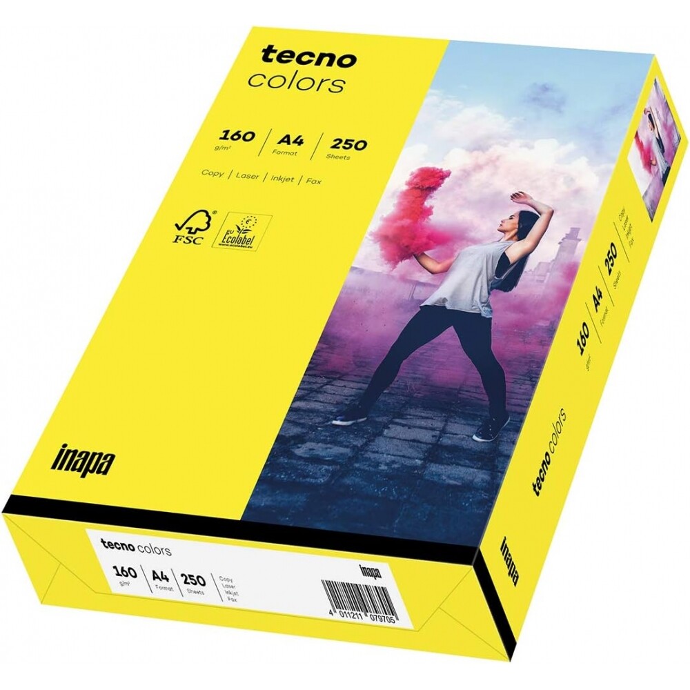 Копировальная машина Inapa Tecno Colors gelb 250 Blatt Mediengröße формата А4 плотностью 160 г/м2