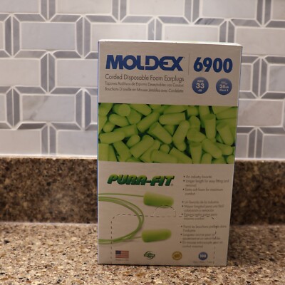 New Moldex 6900 Pura-Fit Corded Foam Earplugs 100 Pair