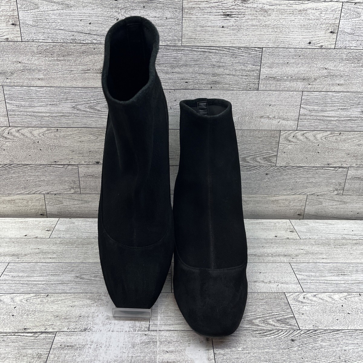 Faux Suede Chelsea Boots Ladies Black Suede Booties MEMON Womens