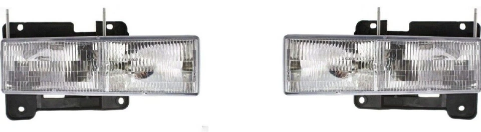 Headlights For 1990-1993 Chevy GMC Truck With Turn Signals Tail Lights Boards Foto 4 de 4
