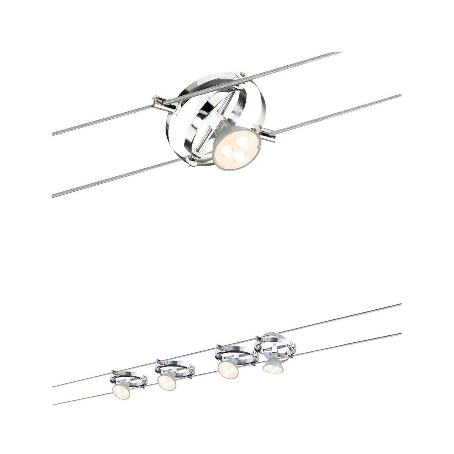 Paulmann 94126 Wire System Cardan LED 4x4W GU5.3 Chrome Weiß 230 12V, 16 W Paulmann 94126 Wire System Cardan LED 4x4W GU5.3 Chrome Weiß 230 12V, 16 W