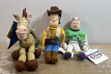 Disney Store Toy Story 2 Woody Buzz  Bullseye Beanbag 8" Plush W/ Tags